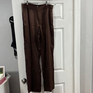Zara Women's Chocolate Brown Straight Leg Pants